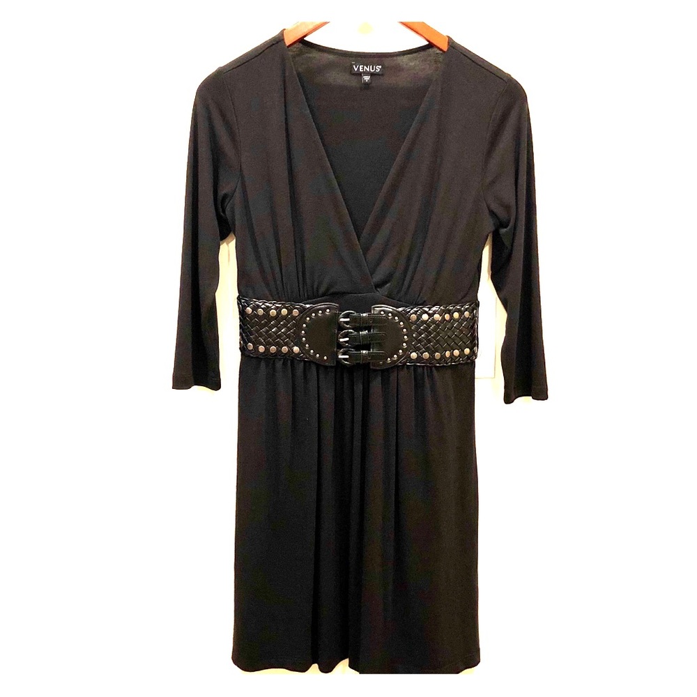 Belted Black Dress
